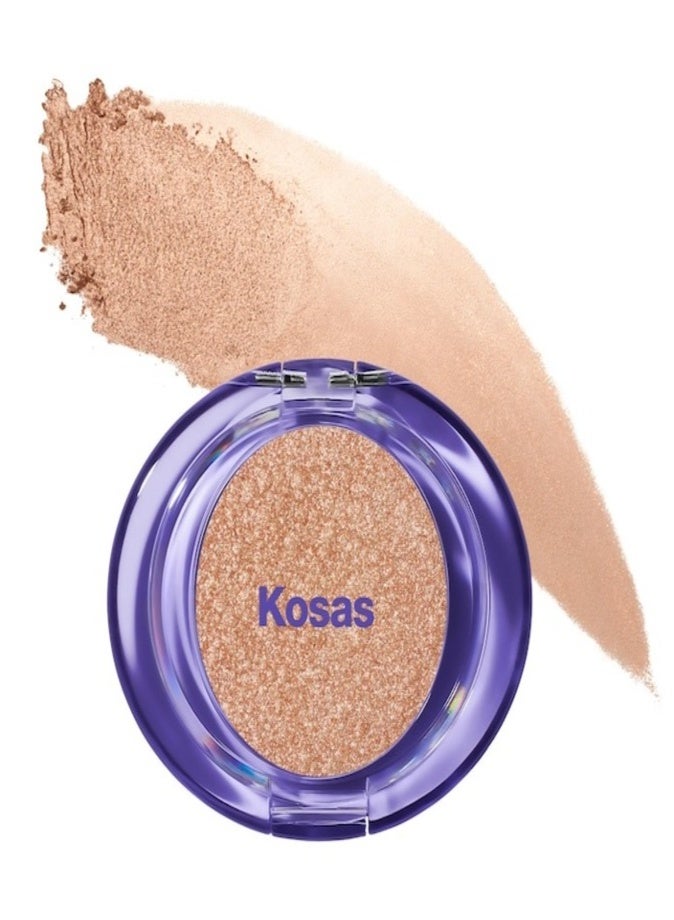 Kosas Shiny Objects Wet Glisten Highlighter Powder 4.5g – Radiant Face & Eye Glow Haloed - Champagne Sheen - Image 1